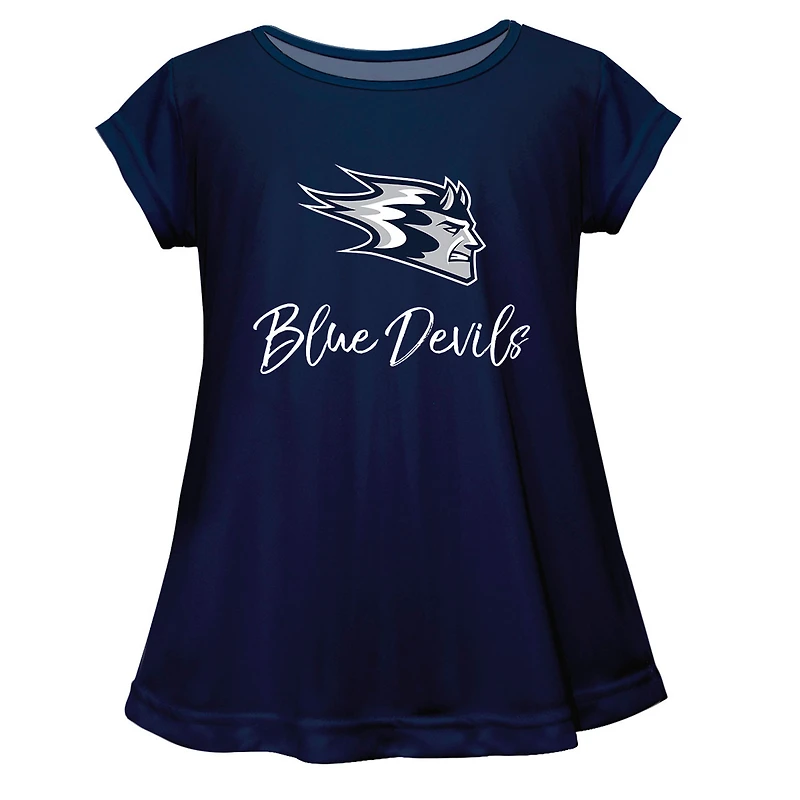 Youth Vive La Fete Navy Wisconsin Stout Blue Devils A-Line Top