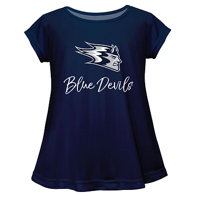 Youth Vive La Fete  Navy Wisconsin Stout Blue Devils A-Line Top