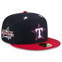 Men's New Era Navy/Red  Texas Rangers 2025 MLB All-Star Game Workout Side Patch 59FIFTY Fitted Hat