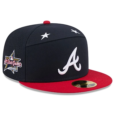 Men's New Era Navy/Red Atlanta Braves 2025 MLB All-Star Game Side Patch 59FIFTY Fitted Hat