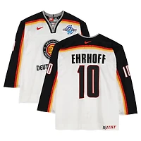 Christian Ehrhoff Team Germany Game-Used #10 White Nike Jersey vs. Team Czech Republic on September 3 during the 2004 World Cup of Hockey