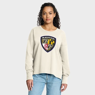 Women's Fanatics Cream Baltimore Ravens Dove Legacy Long Sleeve T-Shirt
