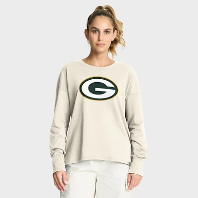 Women's Fanatics Cream Green Bay Packers Dove Legacy Long Sleeve T-Shirt