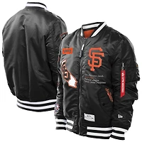 Men's New Era x Alpha Industries  Black San Francisco Giants MA-1 Retro Full-Zip Bomber Jacket