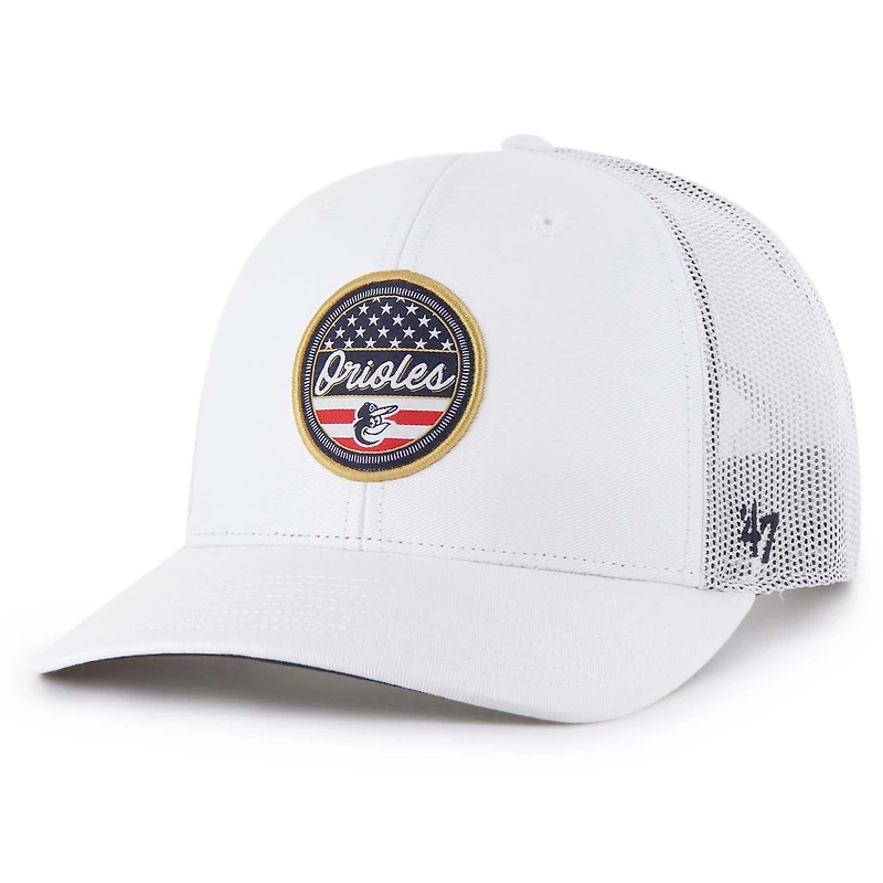 Men's '47 White Baltimore Orioles Homage Adjustable Trucker Hat