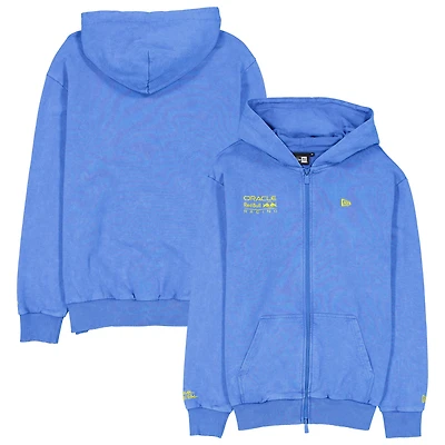 Men's New Era Blue Red Bull Racing Oversized Full-Zip Hoodie