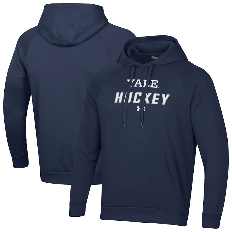 Men's Under Armour  Navy Yale Bulldogs Hockey Rival Fleece Pullover Hoodie