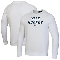 Men's Under Armour  White Yale Bulldogs Hockey Rival Fleece Pullover Sweatshirt