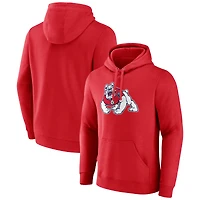 Men's Red Fresno State Bulldogs Primary Logo Pullover Hoodie