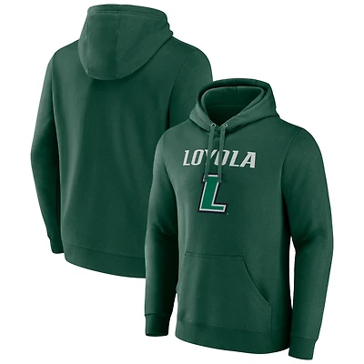 Men's Green Loyola Greyhounds Primary Logo Pullover Hoodie