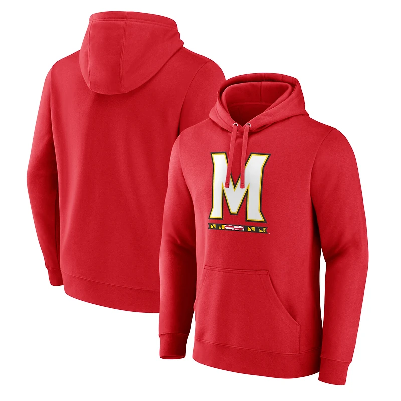 Men's Red Maryland Terrapins Primary Logo Pullover Hoodie