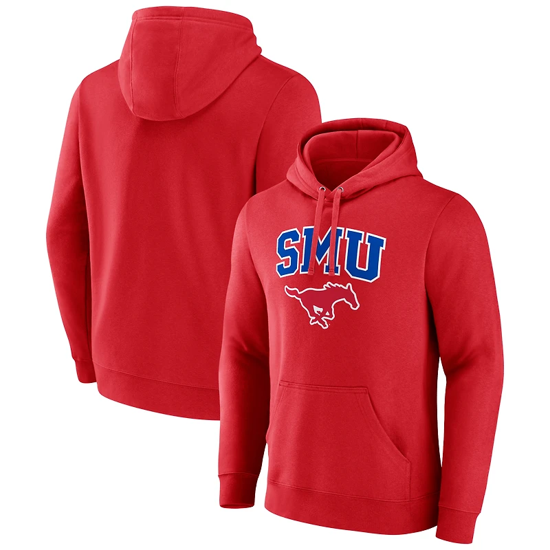 Men's Red SMU Mustangs Primary Logo Pullover Hoodie