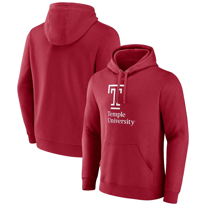 Men's Cherry Temple Owls Primary Logo Pullover Hoodie