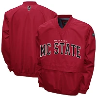 Men's Franchise Club Red NC State Wolfpack Windshell FC Member V-Neck Pullover Jacket
