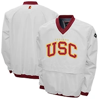 Men's Franchise Club White USC Trojans Windshell FC Member V-Neck Pullover Jacket