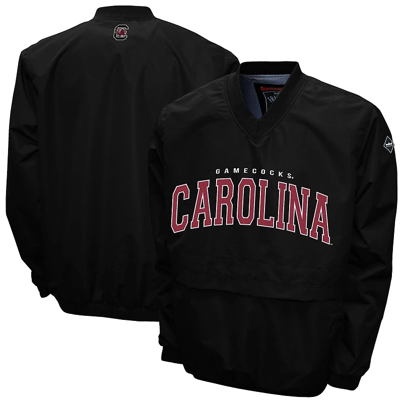 Men's Franchise Club Black South Carolina Gamecocks Windshell FC Member V-Neck Pullover Jacket