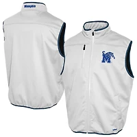 Men's Franchise Club White Memphis Tigers Softshell Full-Zip Vest