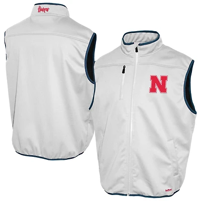 Men's Franchise Club White Nebraska Huskers Softshell Full-Zip Vest