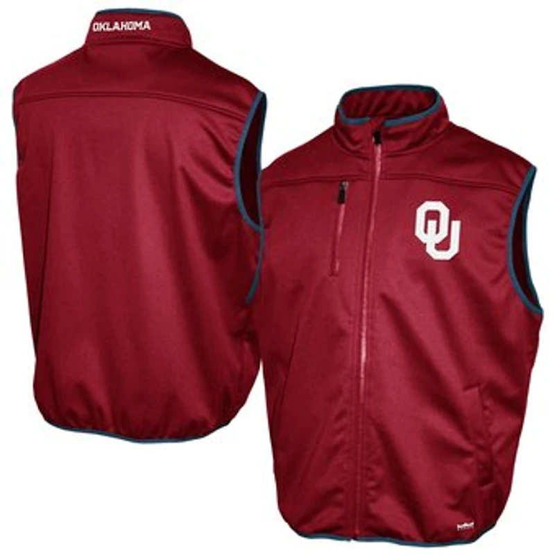 Men's Franchise Club Crimson Oklahoma Sooners Softshell Full-Zip Vest
