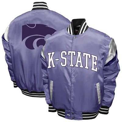 Men's Franchise Club Purple Kansas State Wildcats Power Satin Full-Snap Jacket