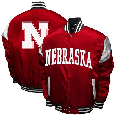 Men's Franchise Club  Scarlet Nebraska Huskers Power Satin Full-Snap Jacket