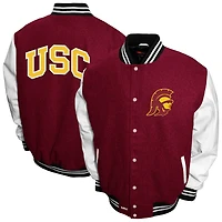 Men's Franchise Club Cardinal USC Trojans Graduate Full-Snap Jacket