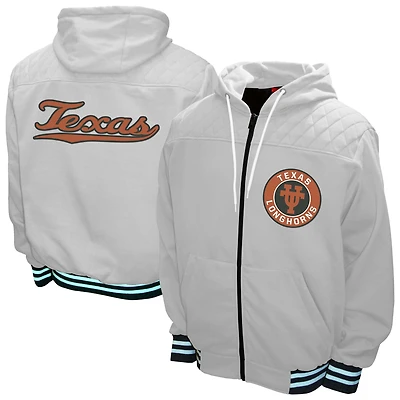 Men's Franchise Club White Texas Longhorns Walk-On Full-Zip Hoodie Jacket