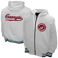 Men's Franchise Club White Georgia Bulldogs Walk-On Full-Zip Hoodie Jacket