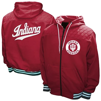 Men's Franchise Club Crimson Indiana Hoosiers Walk-On Full-Zip Hoodie Jacket