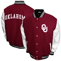 Men's Franchise Club Crimson Oklahoma Sooners Big & Tall Graduate Full-Snap Jacket