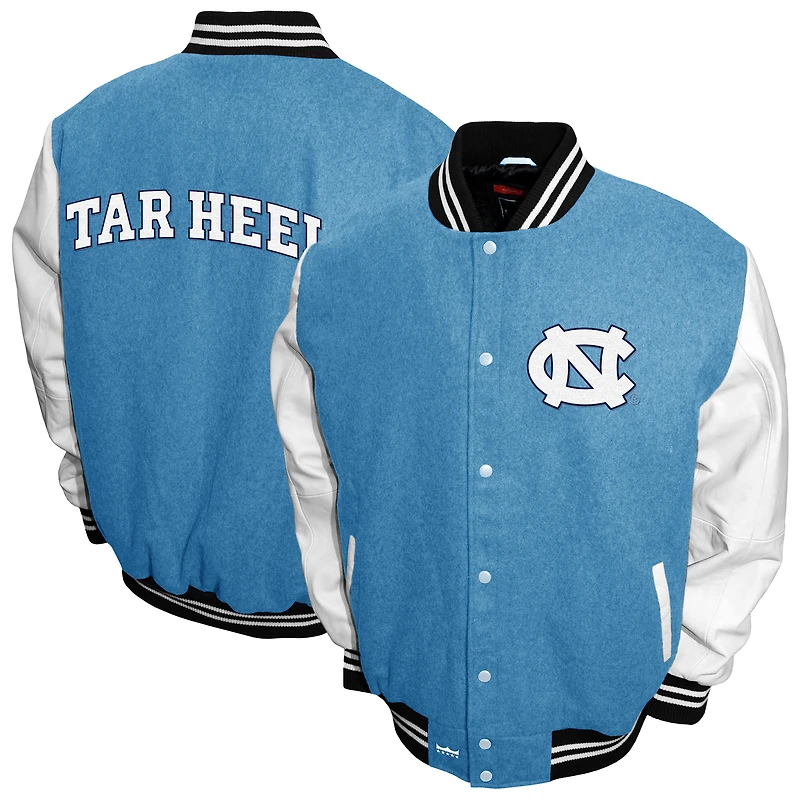 Men's Franchise Club Carolina Blue North Carolina Tar Heels Big & Tall Graduate Full-Snap Jacket
