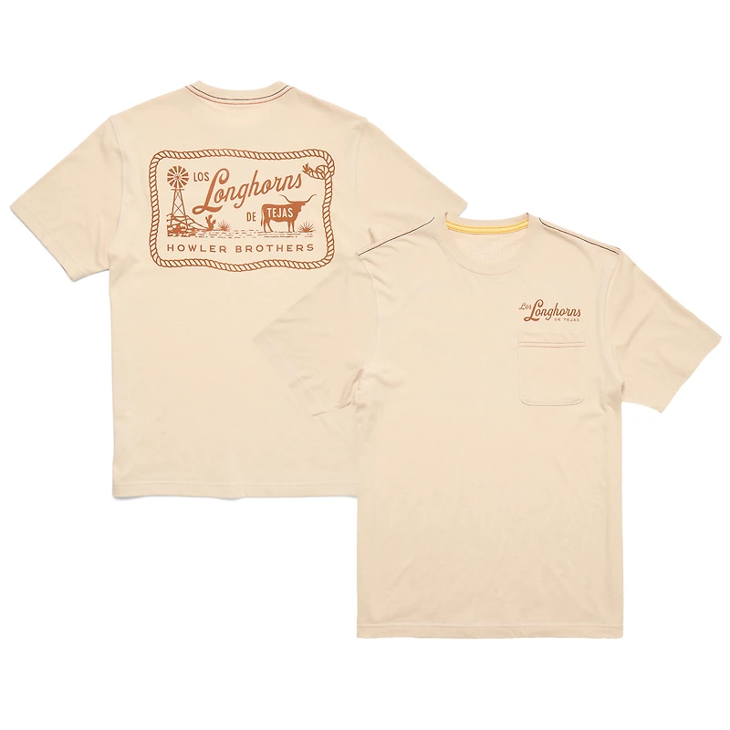 Men's Tan Texas Longhorns x Howler Brothers  Pocket T-Shirt