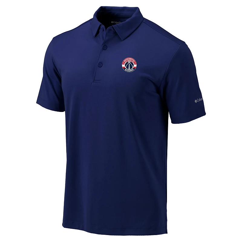 Men's Columbia Navy Washington Wizards Omni-Wick Drive Polo