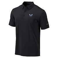 Men's Columbia  Black Charlotte Hornets Omni-Wick Drive Polo