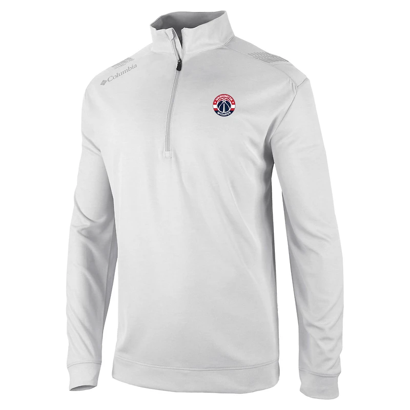 Men's Columbia White Washington Wizards Oakland Downs Quarter-Zip Pullover