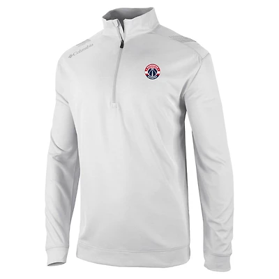 Men's Columbia White Washington Wizards Oakland Downs Quarter-Zip Pullover