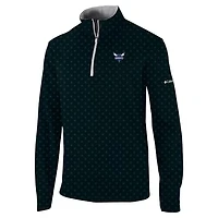 Men's Columbia Black Charlotte Hornets Omni-Wick Wickhams Hills Quarter-Zip Pullover Top