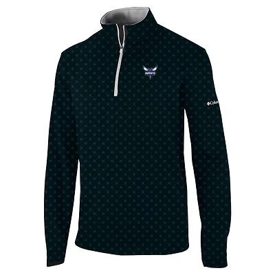Men's Columbia Black Charlotte Hornets Omni-Wick Wickhams Hills Quarter-Zip Pullover Top