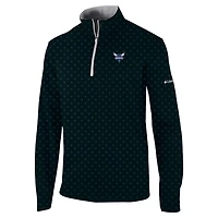 Men's Columbia Black Charlotte Hornets Omni-Wick Wickhams Hills Quarter-Zip Pullover Top