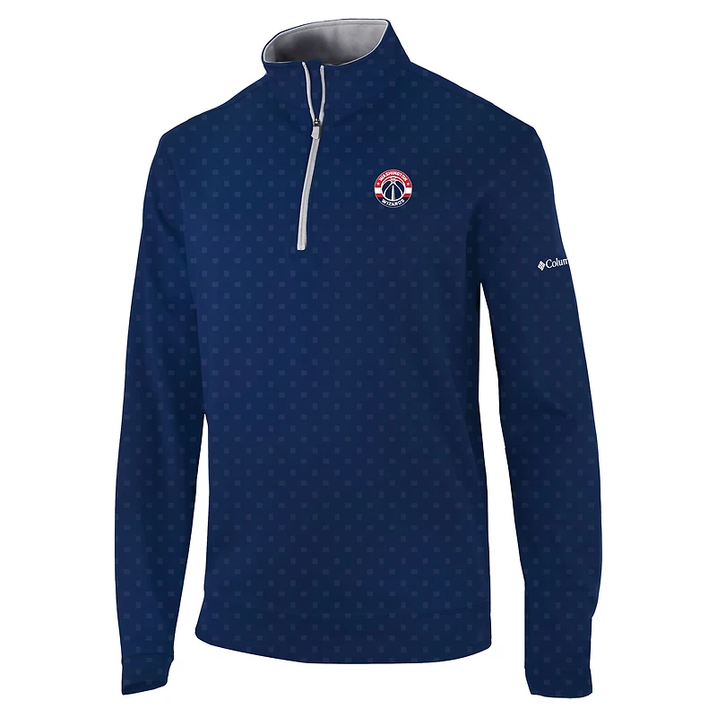 Men's Columbia Navy Washington Wizards Omni-Wick Wickhams Hills Quarter-Zip Pullover Top