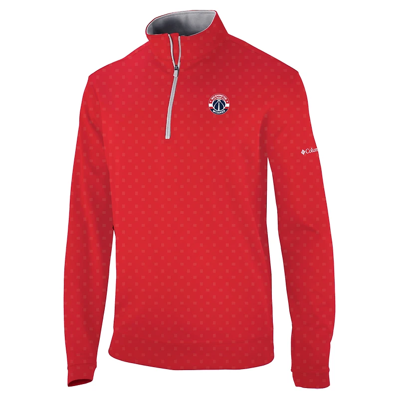 Men's Columbia Red Washington Wizards Omni-Wick Wickhams Hills Quarter-Zip Pullover Top