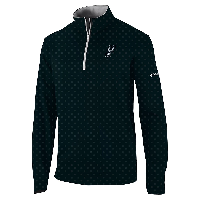 Men's Columbia Black San Antonio Spurs Omni-Wick Wickhams Hills Quarter-Zip Pullover Top