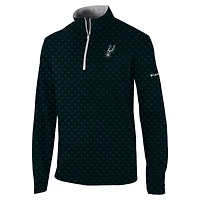 Men's Columbia Black San Antonio Spurs Omni-Wick Wickhams Hills Quarter-Zip Pullover Top