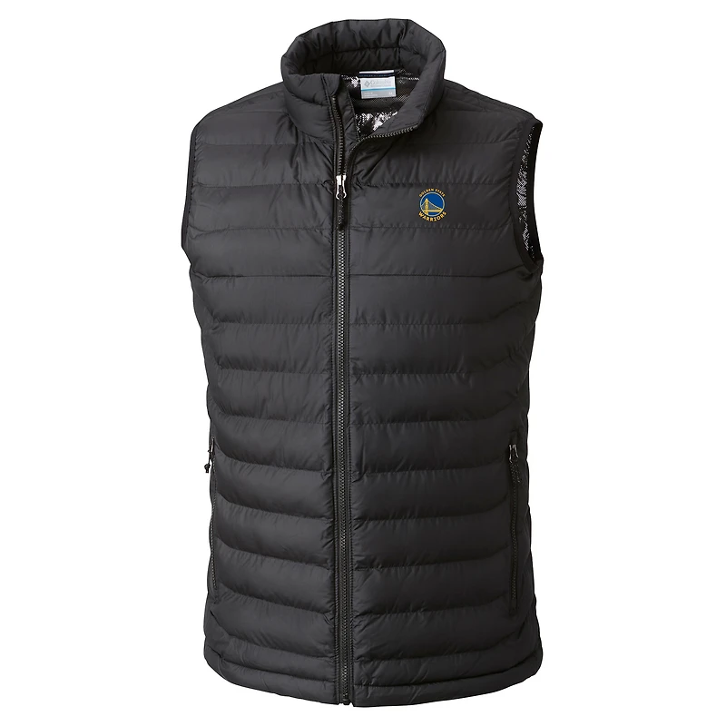 Men's Columbia Black Golden State Warriors Powder Lite Omni-Heat Reflective Full-Zip Vest