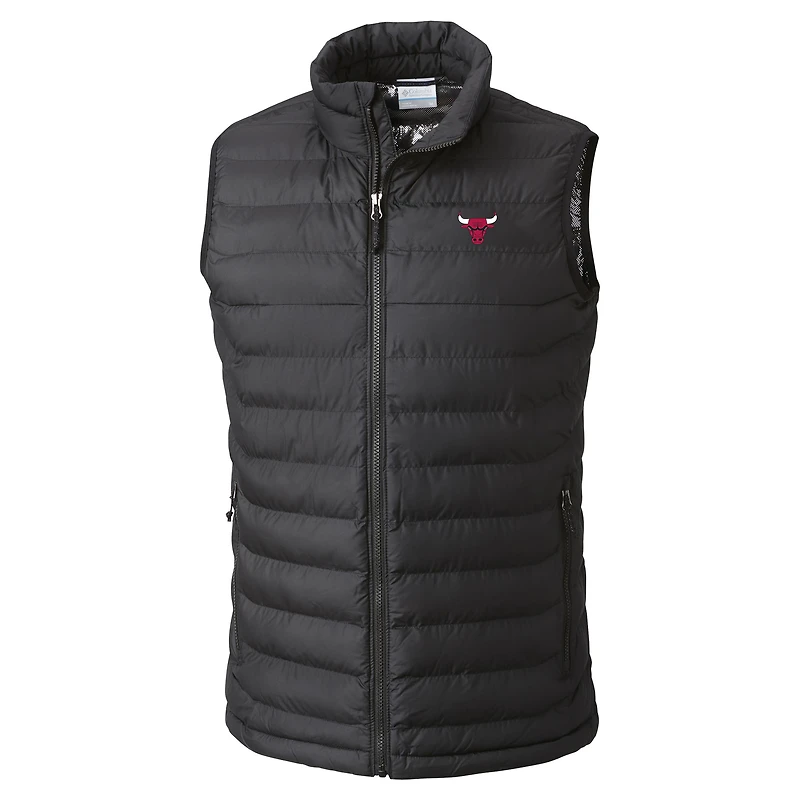 Men's Columbia Black Chicago Bulls Powder Lite Omni-Heat Reflective Full-Zip Vest