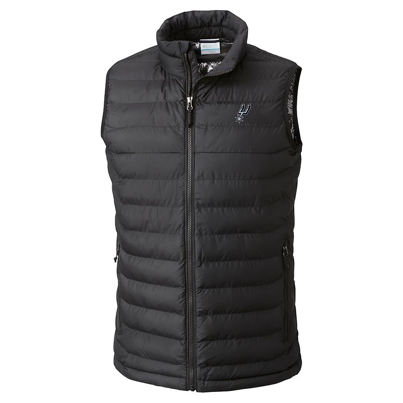 Men's Columbia Black San Antonio Spurs Powder Lite Omni-Heat Reflective Full-Zip Vest