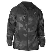 Men's Columbia  Black San Antonio Spurs Camo Flash Challenger Windbreaker Full-Zip Jacket