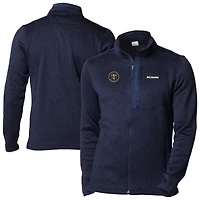 Men's Columbia Navy Denver Nuggets Sweater Weather Full-Zip Jacket