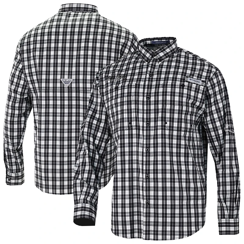 Men's Columbia Black San Antonio Spurs Super Tamiami Long Sleeve Button-Up