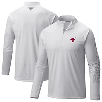 Men's Columbia  White Chicago Bulls Terminal Tackle Raglan Omni-Shade Quarter-Zip Jacket